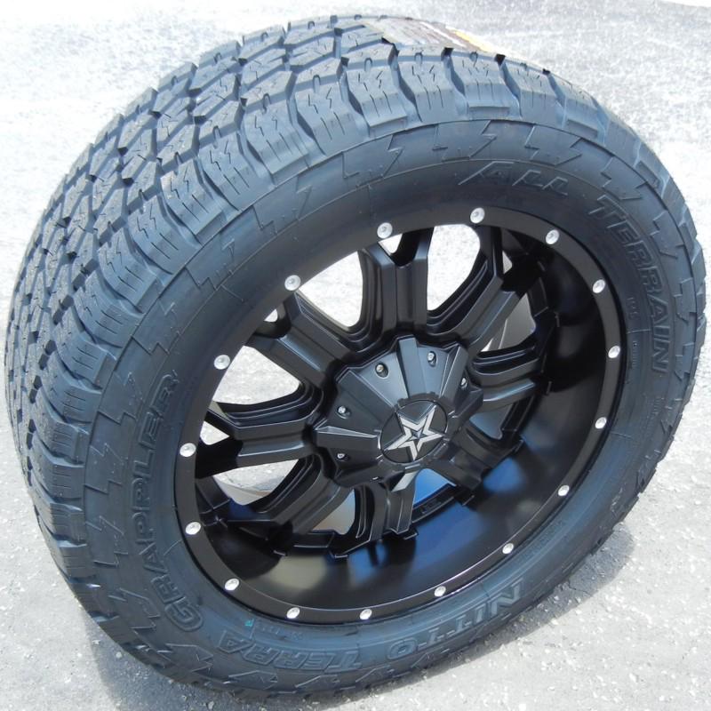 20" black tis 535 wheels rim nitto terra grappler tire chevy tahoe ford f150 gmc