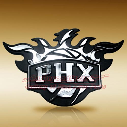 Nba phoenix suns 3d chrome car emblem, easy install, licensed + free gift