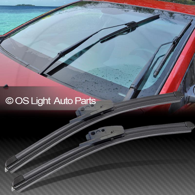 Pair 24 & 21 inch j/u hook windshield wiper blade replace driver+passenger