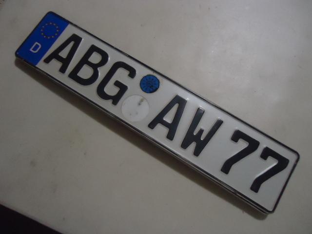 German bmw euro plate # abg aw 77 german license plate used 