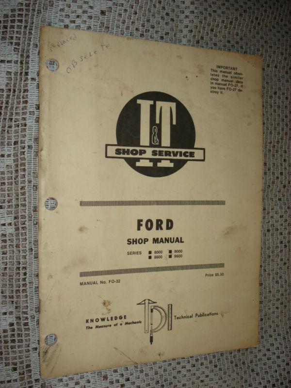 Ford tractor 8000 8600 9000 9600 shop manual service book original repair