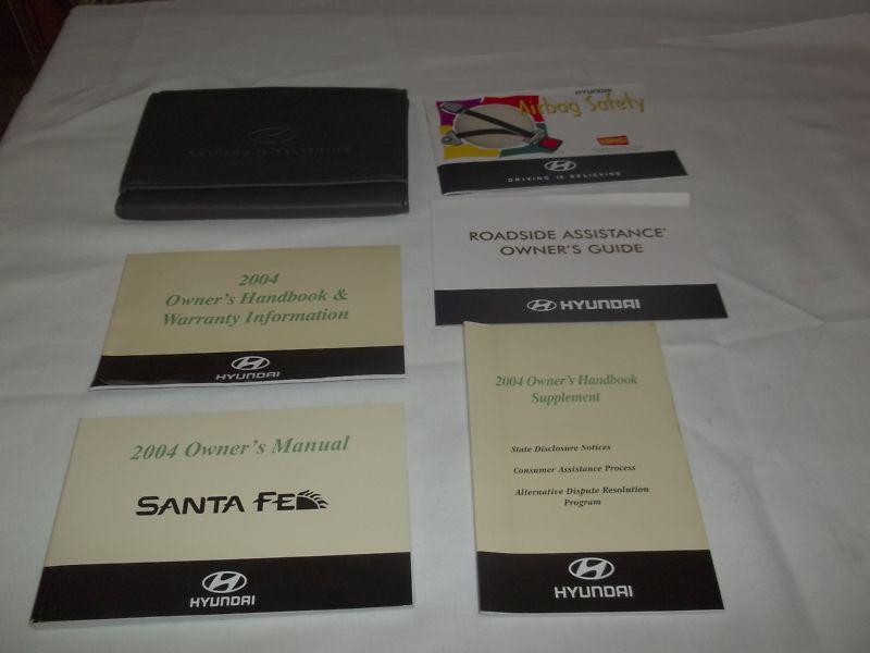 2004 hyundai santa fe owner's manual 6/pc.set & black hyundia premium case.