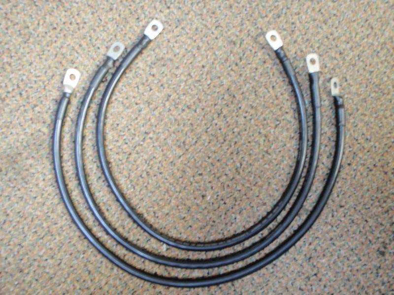 Battery cable 4 gauge 12" 1ft black set of 3 cable wire tinned marine boat wire