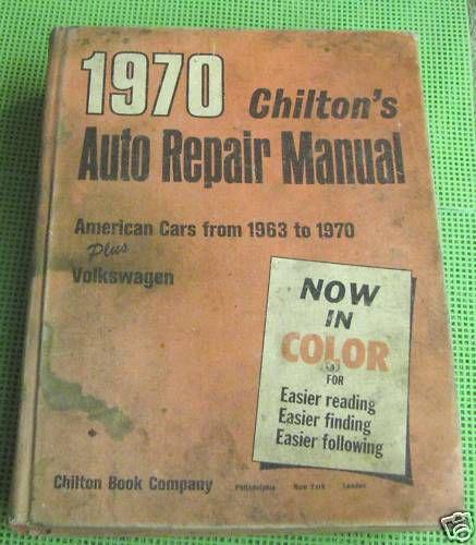 Chilton auto repair manual 1970 american + vw hardbound