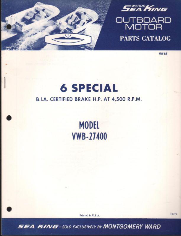 1973 wards sea king outboard 6 special vwb-27400 parts manual (992)