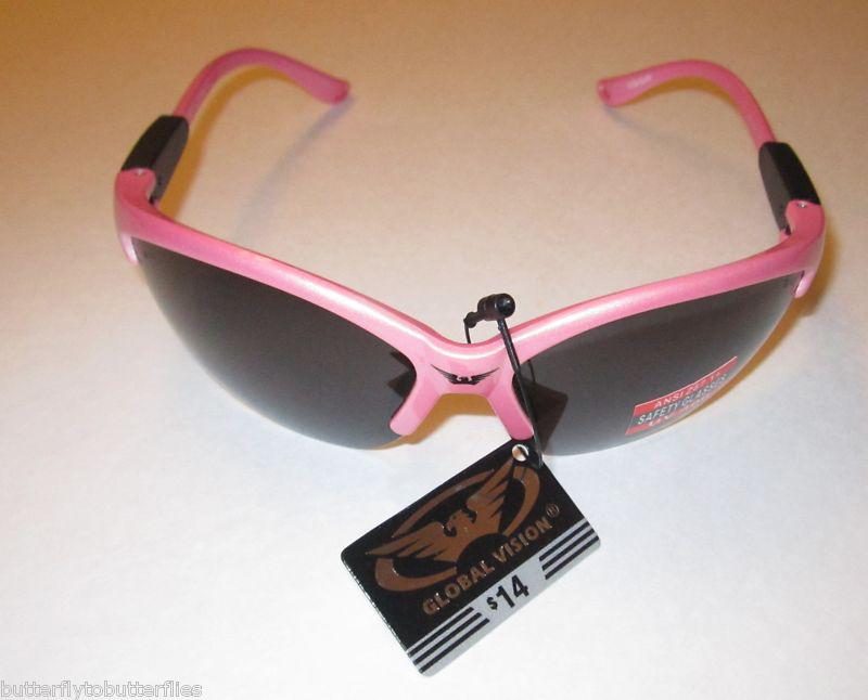 Ladies cougar smoke safety glasses motorcycle shatterproof lens sunglasses new