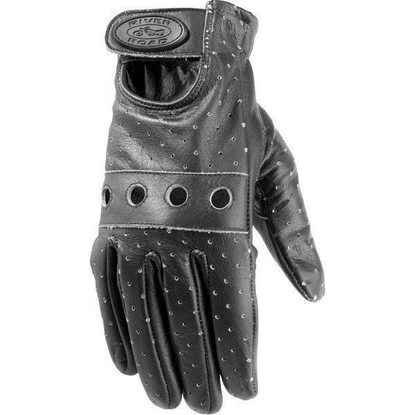 Black m river road swindler distressed women's vented leather glove