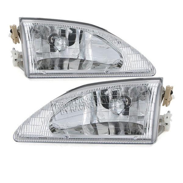 Vision 94 95 96 97 98 ford mustang cobra left+right chrome headlights assembly