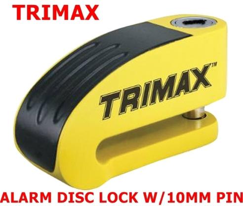 Trimax alarm disc lock w/10mm pin / yamaha honda kawasaki suzuki ktm harley