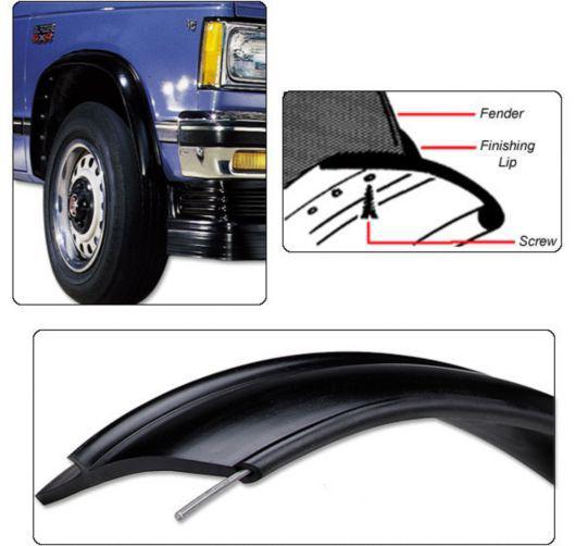Pacer 4-piece set fender flares rear new black chevy full size truck gmc 52-120