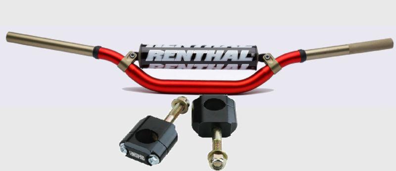 Renthal twinwall handlebars bars rubber mounts red windham crf cr yz kx 250 450