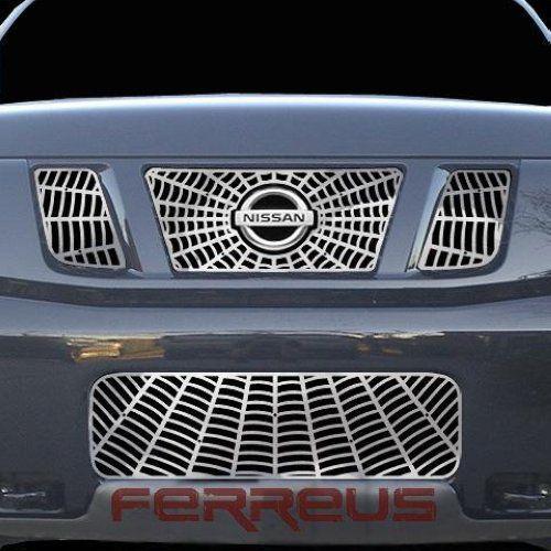 Nissan titan 08-12 spider web polished stainless grill insert trim cover