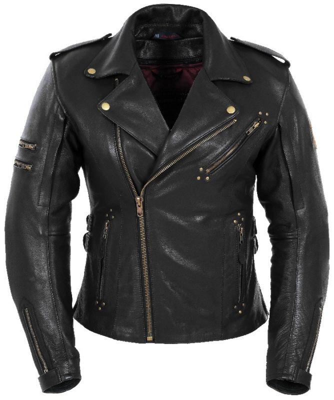 Pokerun marilyn womens black large leather motorcycle riding jacket