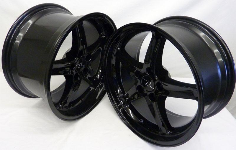 Black deep dish mustang cobra r wheels 18x9 &10" inch 1994-2004 18 inch 18"