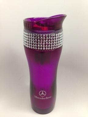 New mercedes swarovski crystal cup mug travel tumbler purple