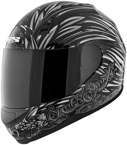 Speed and strength ss700 motorcycle helmet to the 9's black silver size small