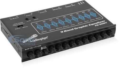 New! audiopipe eq-908x 9-band graphic equalizer w/ dual color illumination