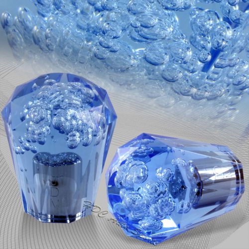 For chevy ford vip style 60mm manual blue diamond crystal bubble shifter knob