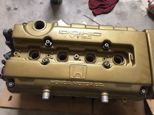 B16 head lsvtec ready with powder coated valve cover with 10an bungs welded