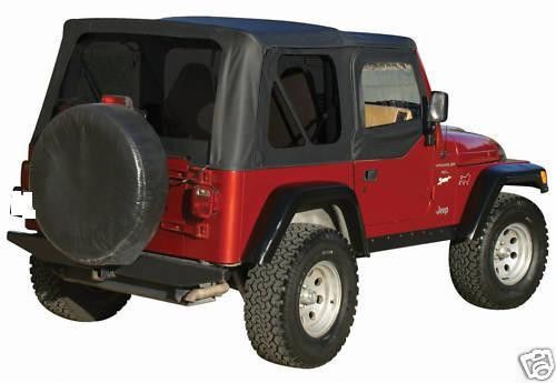 New black 1997-.__-.2006 jeep wrangler replacement soft top + upper skins