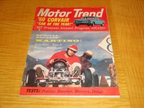 April 1960 motor trend go kart issue &amp; corvair car of the year story