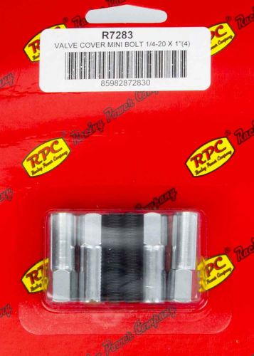 Racing power co chrome mini bolt stud valve cover fastener 4 pc p/n r7283