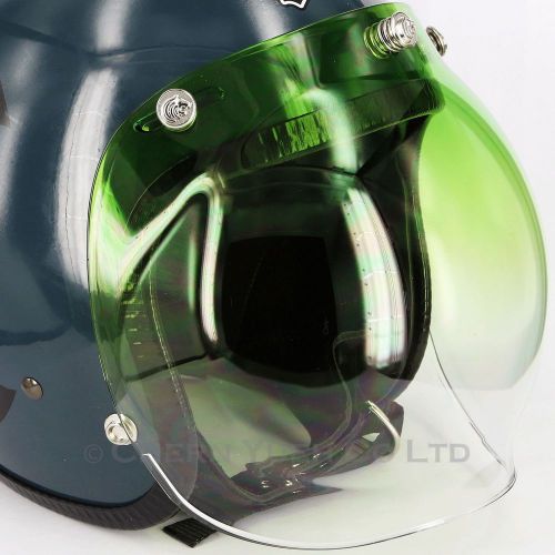 Leo snaps uv gradation green bubble shield helmets visor mask for bell biltwell