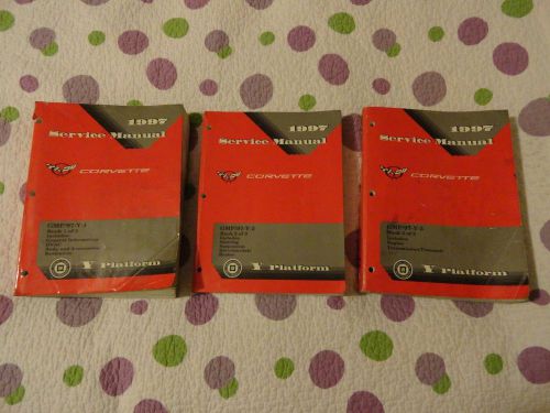 Corvette service repair manual set-  1997 chevrolet chevy books 1, 2 and 3
