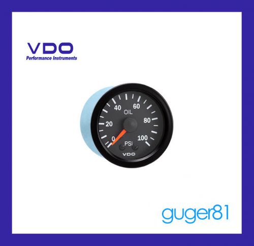 Vdo vision mechanical oil pressure gauge 2 1/16&#034; dia black face 150077