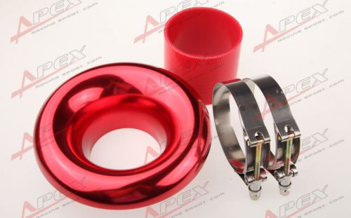 New 3.5&#034; red universal velocity stack for cold/ram engine air intake/turbo horn
