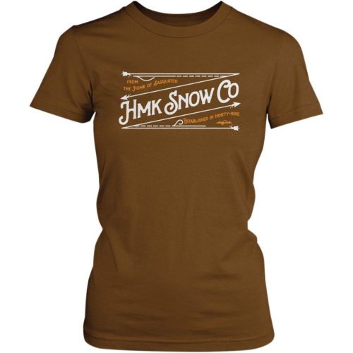 Hmk stitch womens short sleeve t-shirt brown lg