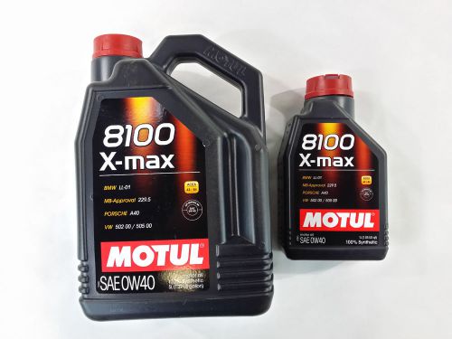 Uc414 104531,104533  motul 8100 6 liter 0w-40 x-max engine oil