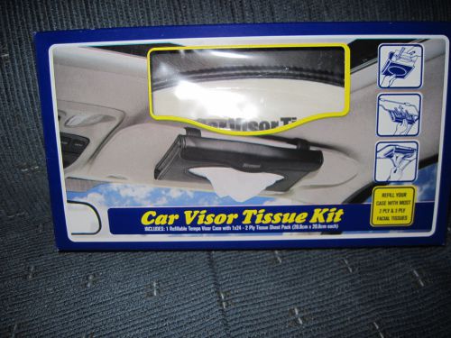 New tempo car visor tissue kit. 1 refillable  visor case with 24 2 ply tissues.