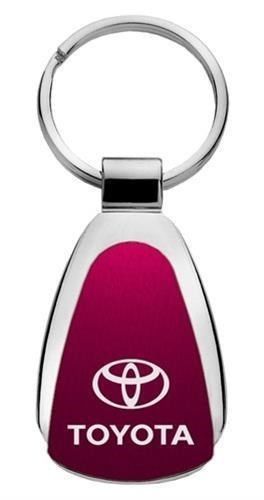 Toyota kcbur-toy burgundy teardrop keychain/key fob engraved in usa genuine