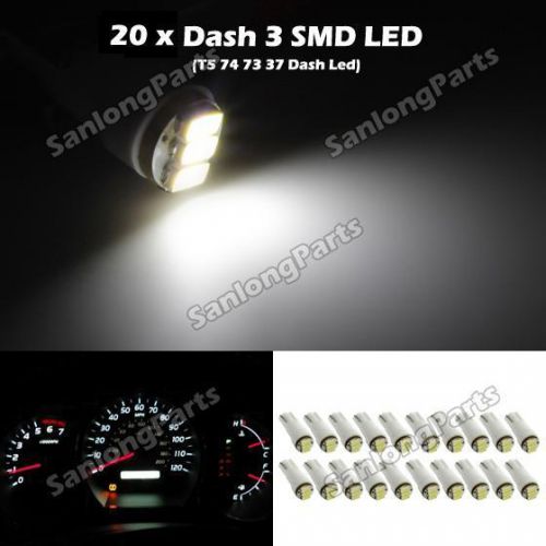 20x white t5 73 74 car instrument gauge dashboard led car light bulbs 3014 3-smd