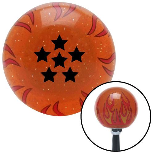 Black dragon ball z - 6 star orange flame metal flake shift knob m16 x 1.5pool