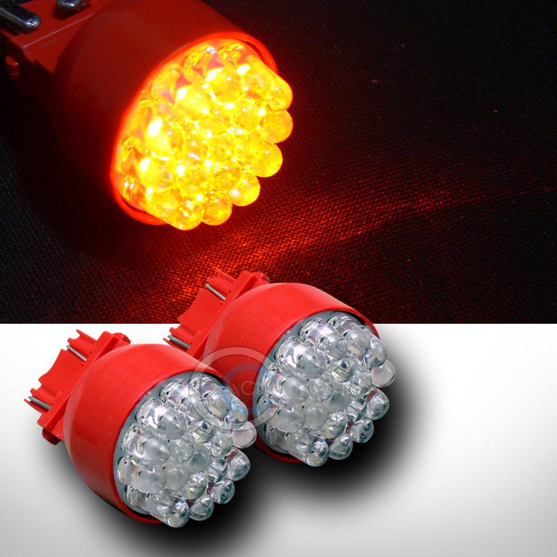 2pc 3157 amber/orange 19x led rear/tail turn signal lamp light bulb dc 12v aa18