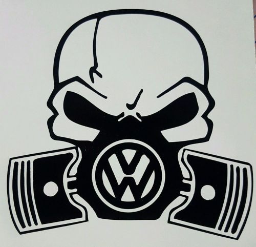 Vw gas mask skull vinyl windo sticker decal