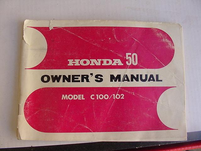 1965  honda 50 c100 c102 owner's manual 
