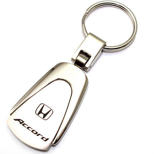 Genuine honda accord logo metal chrome tear drop key chain ring fob