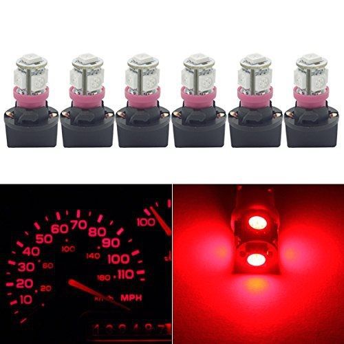 Hercoo pack of 6 instrument speedometer t10 194 pc168 pc195 5-5050-smd led light