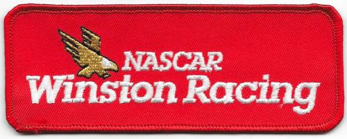 Nascar winston racing patch 5-1/8 inches long size vintage iron on embroidered