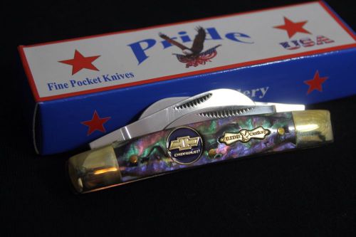 Pride cultery chevy 4 blade pocket knife accessory emblem badge pickup truck ss