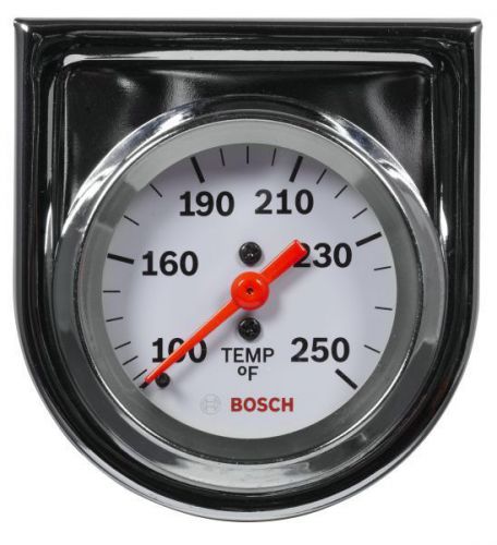 Bosch 2&#034; mechanical water / oil temperature gauge white, chrome bezel fst8207