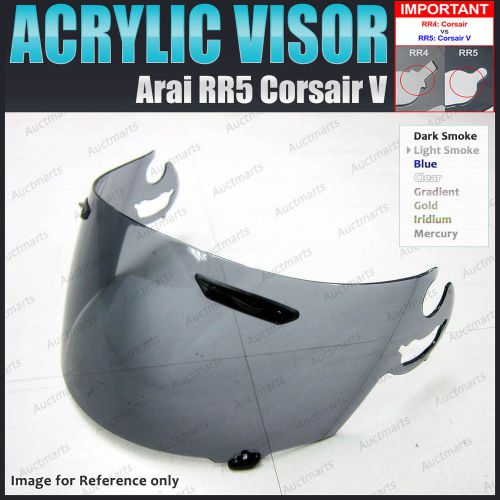 Acrylic helmet visor for arai rx7 rr5 rxq corsair quantum vector light smoke sb