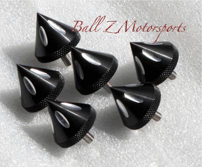 Custom black/silver grooved 5mm w/shoulders spike spiked stainless steel threads