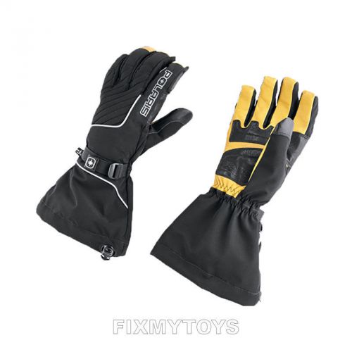 Oem polaris snowmobile waterproof black yellow advocate ii gloves size s-3xl