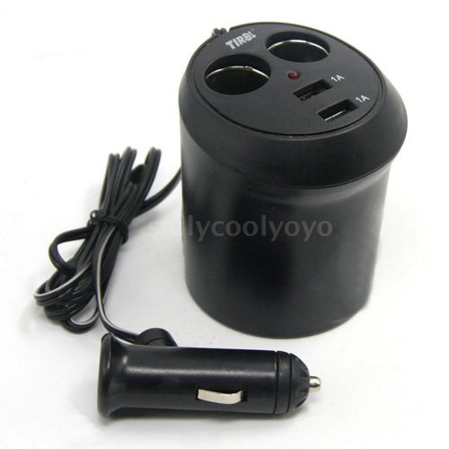Car cigarette charger 2 way twin usb cup power splitter adapter 5v/2a new l8q8