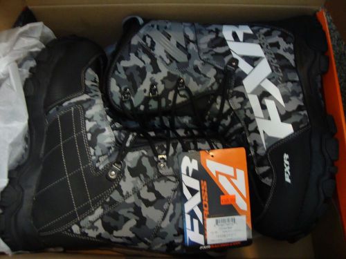 New fxr x cross men&#039;s snowmobile boots ~ size 12 ~ grey urban camo - 16508.20012