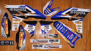 Factory effex team jgr toyota graphics decals kit yz250f ( 2010 2011 2012 2013 )